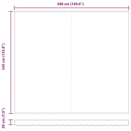 Markisväv Grön och Vit 4 × 3,5 m Polyester