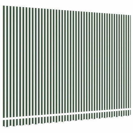Markisväv Grön och Vit 430 x 345 cm Polyester
