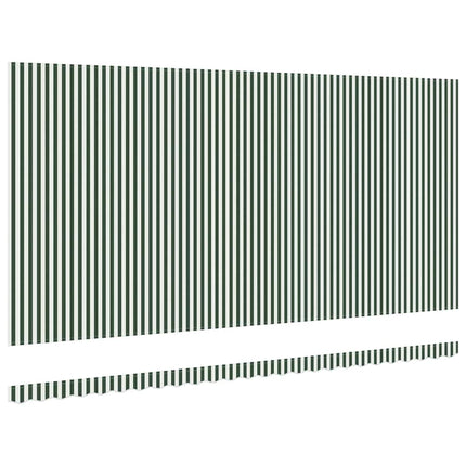 Markisväv Grön och Vit 6 × 3,5 m Polyester
