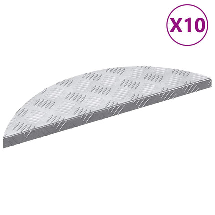 Trappsteg Halvmåne 10 pcs Silver 60 x 18 x 2,5 cm Aluminium