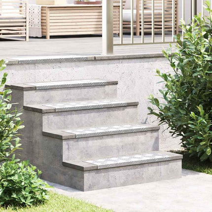 Trappsteg Rektangulär 10 pcs Silver 60 x 18 x 2,5 cm Aluminium