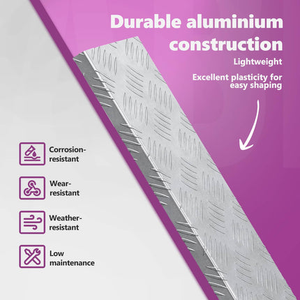 Trappsteg 10 st 60 x 18 x 2,5 cm Silver Aluminium Rektangulär