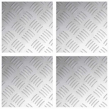 Trappsteg 4 st 20 x 20 cm Silver Aluminium Fyrkantig