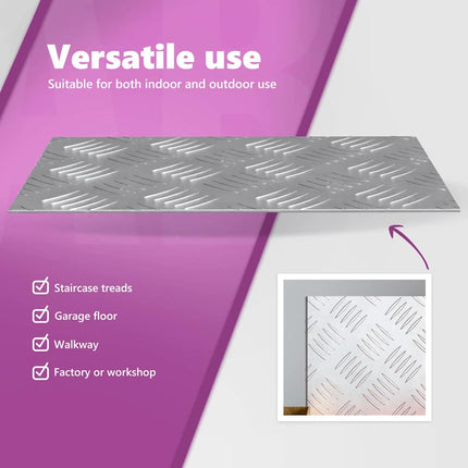 Trappsteg 4 st 30 x 20 cm Silver Aluminium Rektangulär