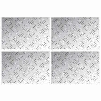 Trappsteg Rektangulär 4 pcs Silver 30 x 20 cm Aluminium