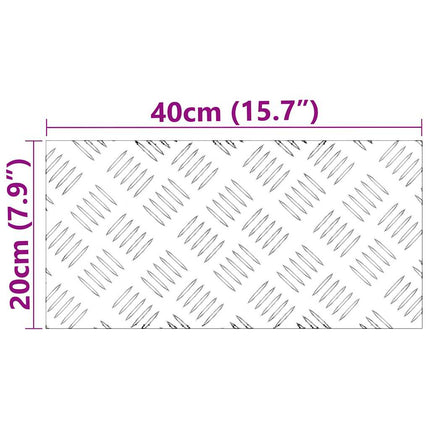 Trappsteg Rektangulär 4 pcs Silver 40 x 20 cm Aluminium