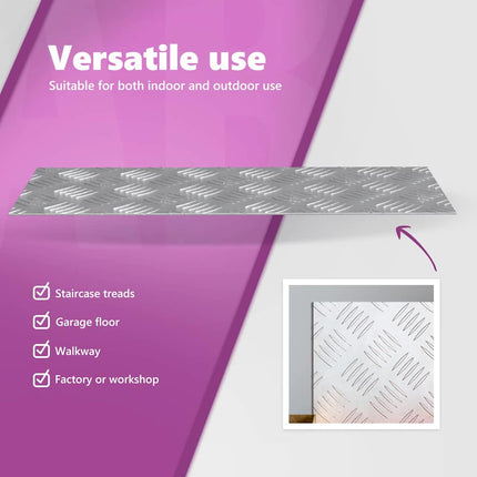 Trappsteg 2 st 50 x 20 cm Silver Aluminium Rektangulär