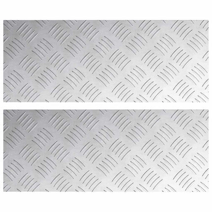 Trappsteg Rektangulär 2 pcs Silver 50 x 20 cm Aluminium