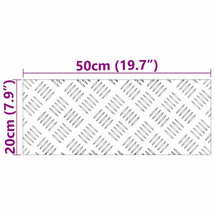 Trappsteg Rektangulär 2 pcs Silver 50 x 20 cm Aluminium