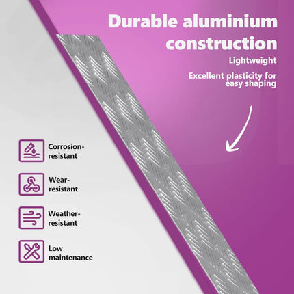Trappsteg 2 st 50 x 20 cm Silver Aluminium Rektangulär