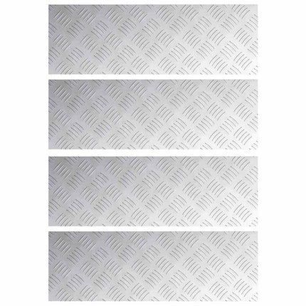 Trappsteg 4 st 60 x 20 cm Silver Aluminium Rektangulär