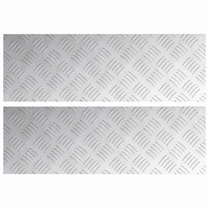 Trappsteg Rektangulär 2 pcs Silver 60 x 20 cm Aluminium