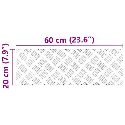Trappsteg Rektangulär 2 pcs Silver 60 x 20 cm Aluminium