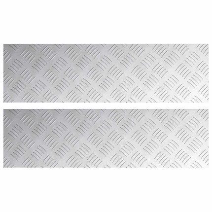 Trappsteg Rektangulär 2 pcs Silver 70 x 20 cm Aluminium