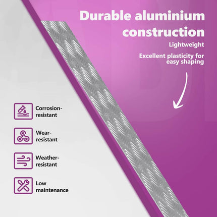 Trappsteg 4 st 70 x 20 cm Silver Aluminium Rektangulär