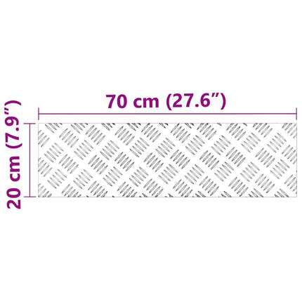 Trappsteg Rektangulär 2 pcs Silver 70 x 20 cm Aluminium