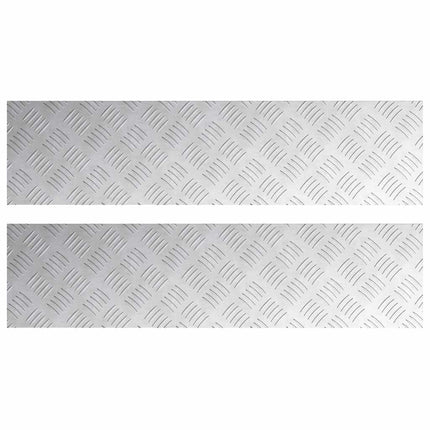 Trappsteg 2 st 80 x 20 cm Silver Aluminium Rektangulär