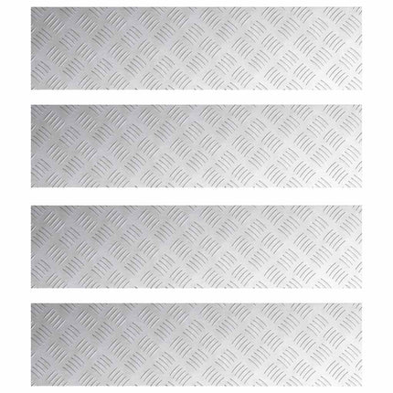 Trappsteg 4 st 80 x 20 cm Silver Aluminium Rektangulär