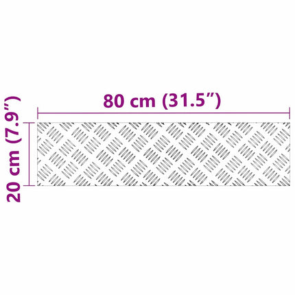 Trappsteg Rektangulär 4 pcs Silver 80 x 20 cm Aluminium