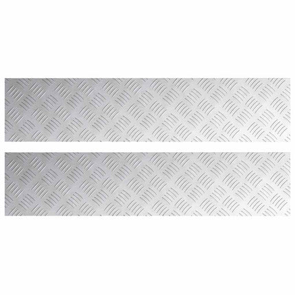 Trappsteg Rektangulär 2 pcs Silver 90 x 20 cm Aluminium