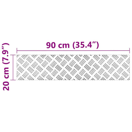 Trappsteg Rektangulär 2 pcs Silver 90 x 20 cm Aluminium