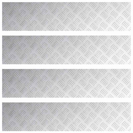 Trappsteg 4 st 90 x 20 cm Silver Aluminium Rektangulär