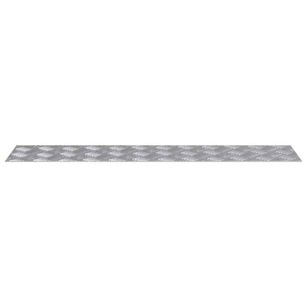 Trappsteg Rektangulär 2 pcs Silver 90 x 20 cm Aluminium