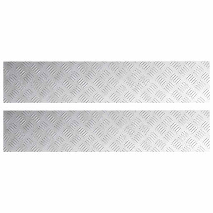 Trappsteg Rektangulär 2 pcs Silver 100 x 20 cm Aluminium
