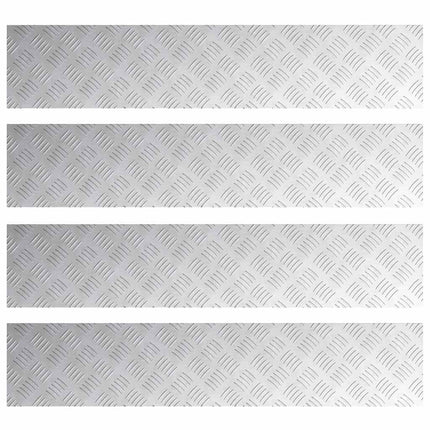 Trappsteg Rektangulär 4 pcs Silver 100 x 20 cm Aluminium