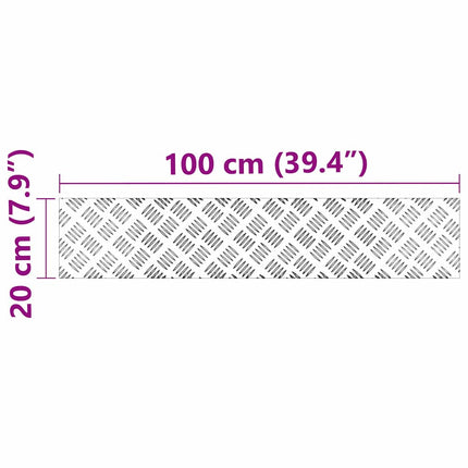 Trappsteg Rektangulär 4 pcs Silver 100 x 20 cm Aluminium