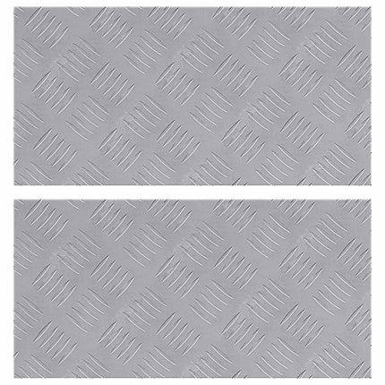 Trappsteg Rektangulär 2 pcs Silver 50 x 25 cm Aluminium