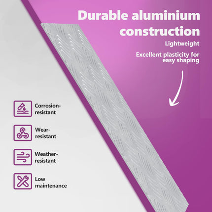 Trappsteg 4 st 50 x 25 cm Silver Aluminium Rektangulär