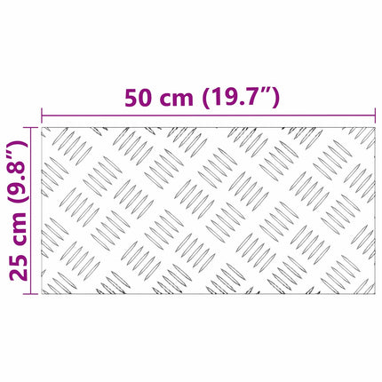 Trappsteg 4 st 50 x 25 cm Silver Aluminium Rektangulär