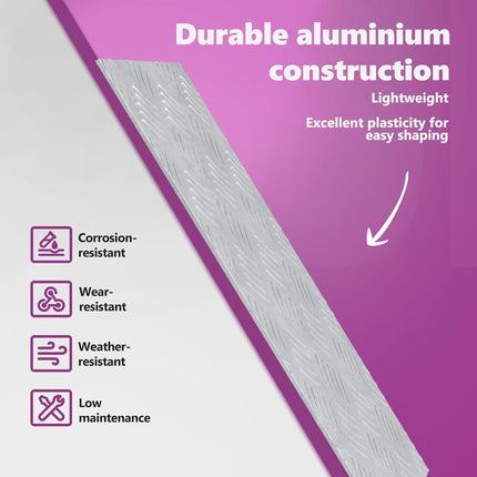 Trappsteg 2 st 50 x 25 cm Silver Aluminium Rektangulär