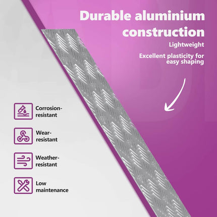 Trappsteg 2 st 75 x 25 cm Silver Aluminium Rektangulär