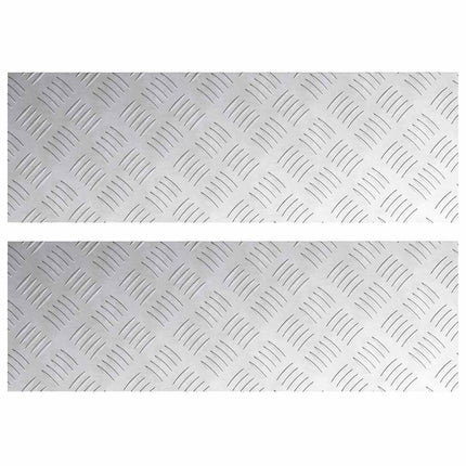 Trappsteg Rektangulär 2 pcs Silver 75 x 25 cm Aluminium