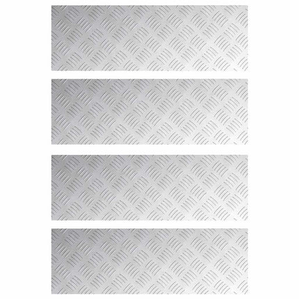 Trappsteg 4 st 75 x 25 cm Silver Aluminium Rektangulär