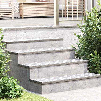 Trappsteg Rektangulär 2 pcs Silver 100 x 25 cm Aluminium