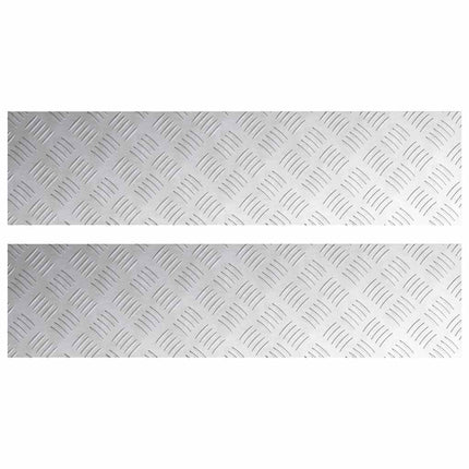 Trappsteg Rektangulär 2 pcs Silver 100 x 25 cm Aluminium