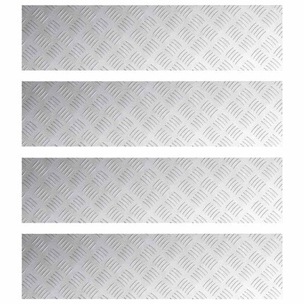 Trappsteg 4 st 100 x 25 cm Silver Aluminium Rektangulär