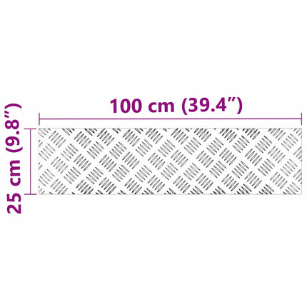 Trappsteg Rektangulär 2 pcs Silver 100 x 25 cm Aluminium