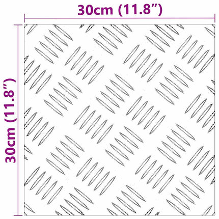 Trappsteg Fyrkantig 2 pcs Silver 30 x 30 cm Aluminium