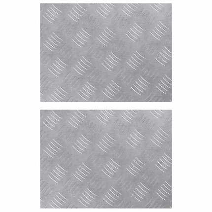 Trappsteg Rektangulär 2 pcs Silver 40 x 30 cm Aluminium