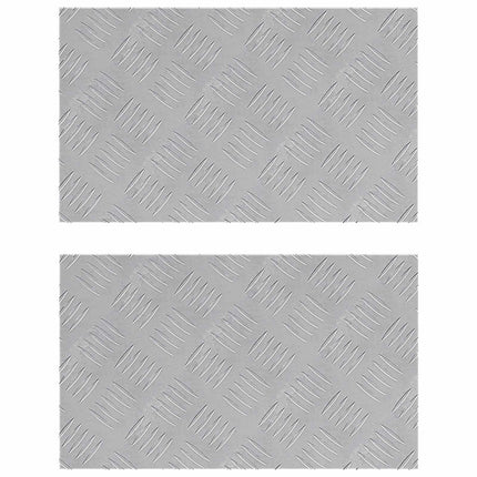 Trappsteg 2 st 50 x 30 cm Silver Aluminium Rektangulär