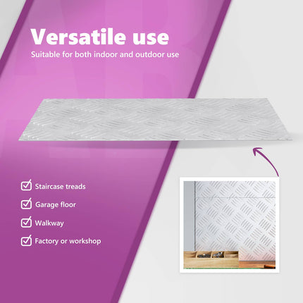 Trappsteg 4 st 50 x 30 cm Silver Aluminium Rektangulär
