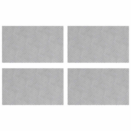 Trappsteg Rektangulär 4 pcs Silver 50 x 30 cm Aluminium