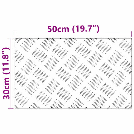 Trappsteg 4 st 50 x 30 cm Silver Aluminium Rektangulär