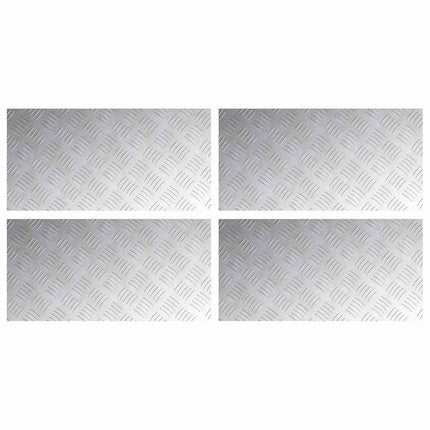 Trappsteg Rektangulär 4 pcs Silver 60 x 30 cm Aluminium