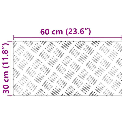 Trappsteg Rektangulär 4 pcs Silver 60 x 30 cm Aluminium