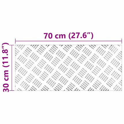 Trappsteg Rektangulär 2 pcs Silver 70 x 30 cm Aluminium